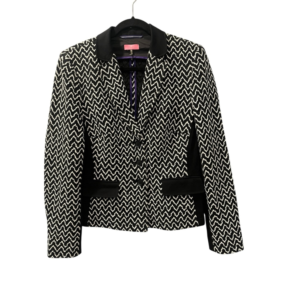 Basler Black White Blazer Suit Jacket Size Medium Women's Business Work Luxury